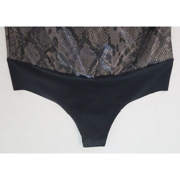 Commando BDS018 SN40 Women's Sz M Gray Snake Print Faux Leather Bodysuit $108+ - Picture 9 of 12